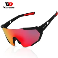 west biking polarized cycling glasses with 3 lens sport biking sking full frame windproof eyewear goggles uv400 sunglasses