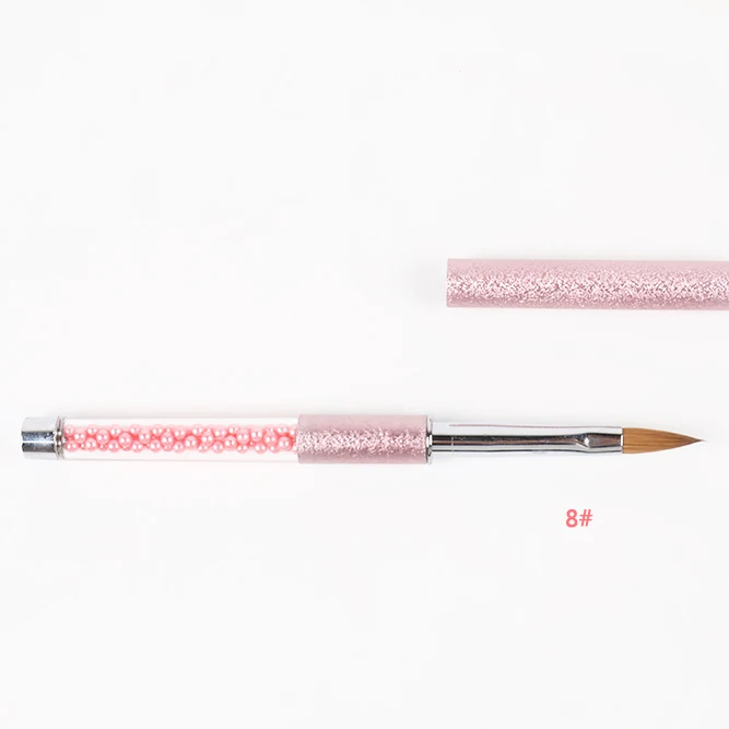 Pink size 8 ANGNYA, г., Новое поступление, чистый колинский волос, красота жемчуга, внутри ногтей, акриловые кисти, размер#10, чистый цвет, Лидер продаж, 1 шт., A045 - Цвет: Pink size 8