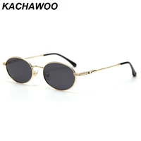 kachawoo small oval sunglasses men polarized retro eyeglasses alloy frame women shades round gold orange male gifts high quality