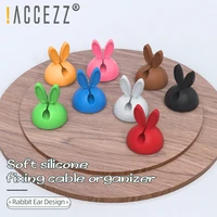 accezz silicone cable organizer usb cable holder for heaphones mouse keyboard earphones desk cable management clips wire winder