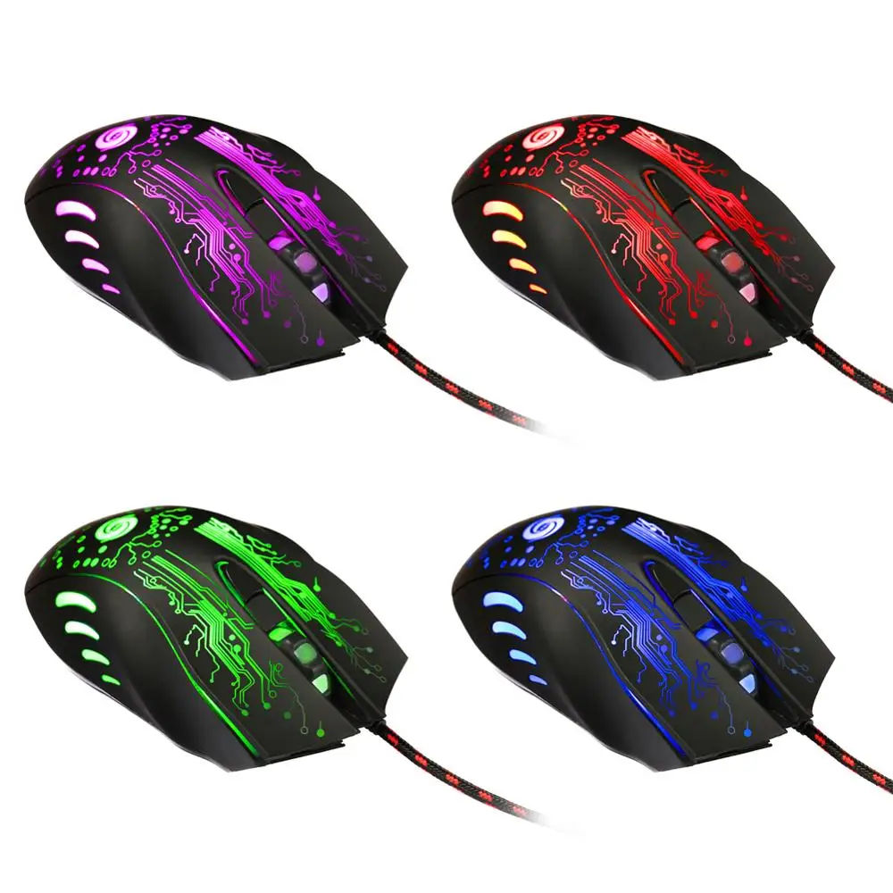 usb wired gaming mouse 5500dpi adjustable 7 buttons led backlit professional gamer mice ergonomic computer mouse for pc laptop free global shipping