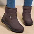 Женские ботинки, новинка 2021, зимняя обувь для женщин, зимние ботинки на низком каблуке, женские теплые водонепроницаемые ботильоны, зимняя женская обувь