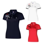 Одежда для гольфа, женские рубашки-поло, Новинка лета 2022, Спортивная быстросохнущая эластичная модная женская одежда с короткими рукавами