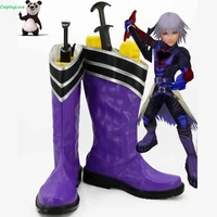 kingdom hearts 1 riku purple cosplay shoes long boots leather custom made cosplaylove