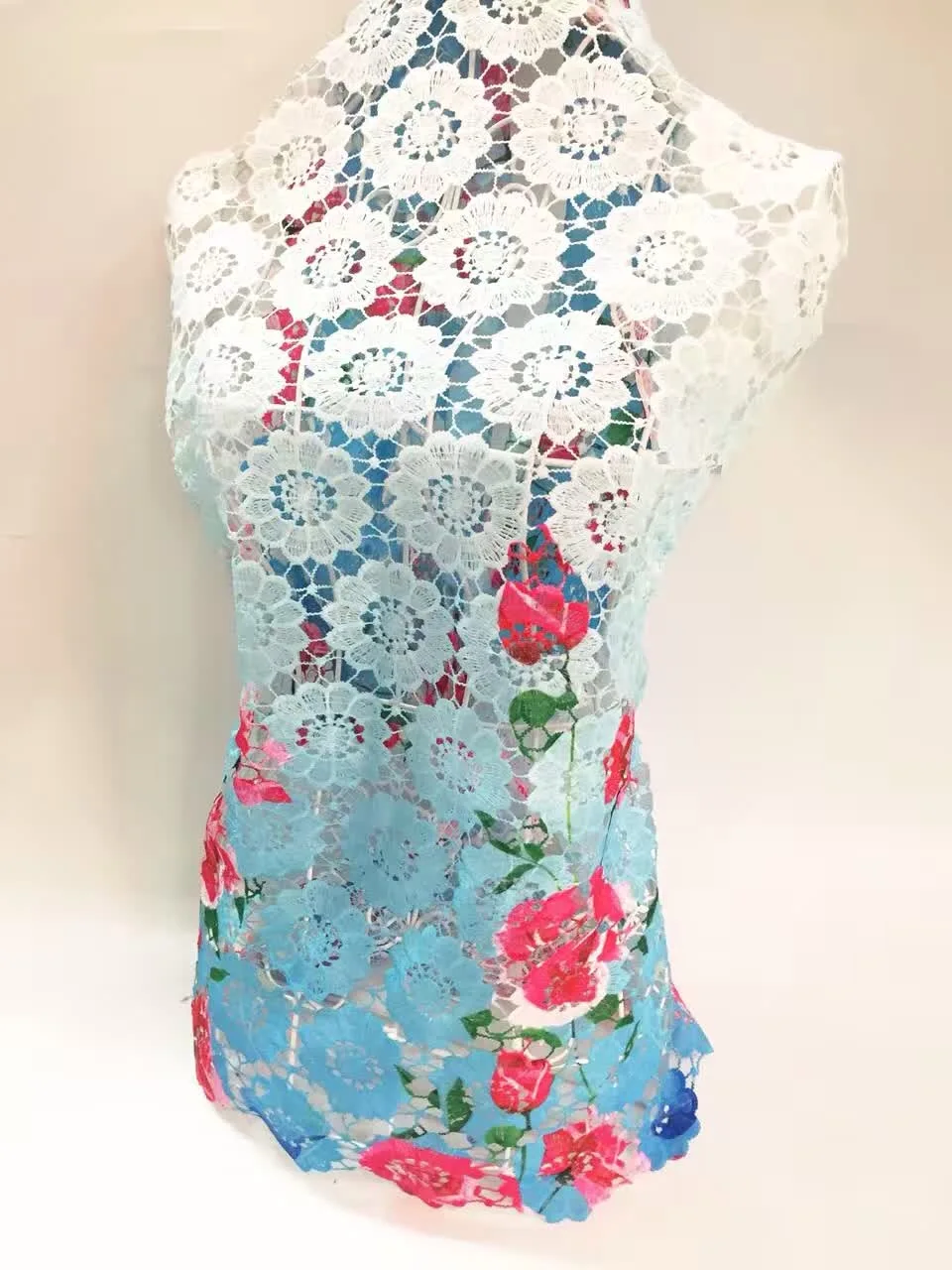 

New arrival african lace fabrics high quality Purple cord lace guipure lace fabric for party dress.Nigerian print lace fabric