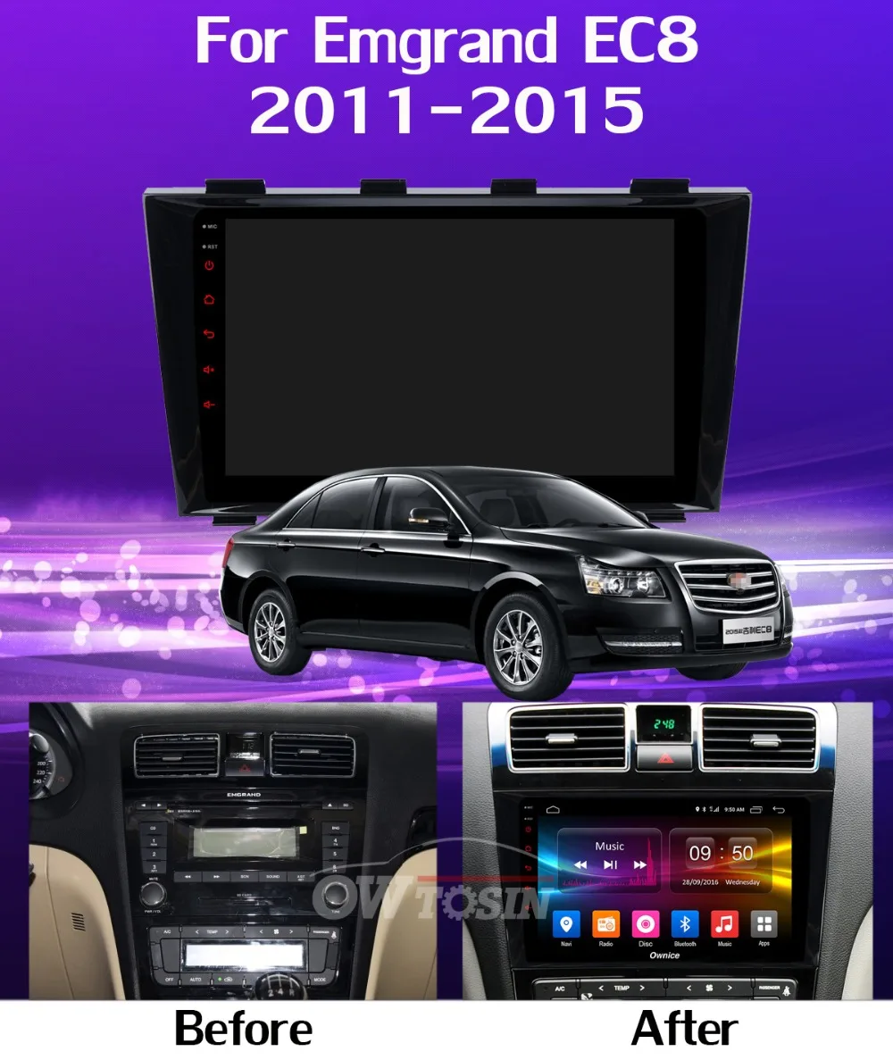 Ownice K1 K3 K5 K6 автомобильный DVD для Geely Emgrand EC8 2011 2012 2013 автомобильный Радио gps DSP Carplay 360 ° панорамная камера