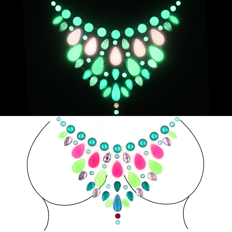 HOT body temporary tattoo sticker luminous diamond decoration 3D face DIY glitter fake LT006 | Красота и здоровье