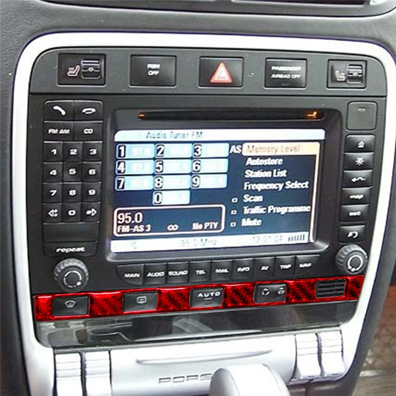 

Carbon Fiber Car Center Console Panel Trim Strip Decal Sticker For Porsche Cayenne Sport SUV 2003-2010 Styling Accessories