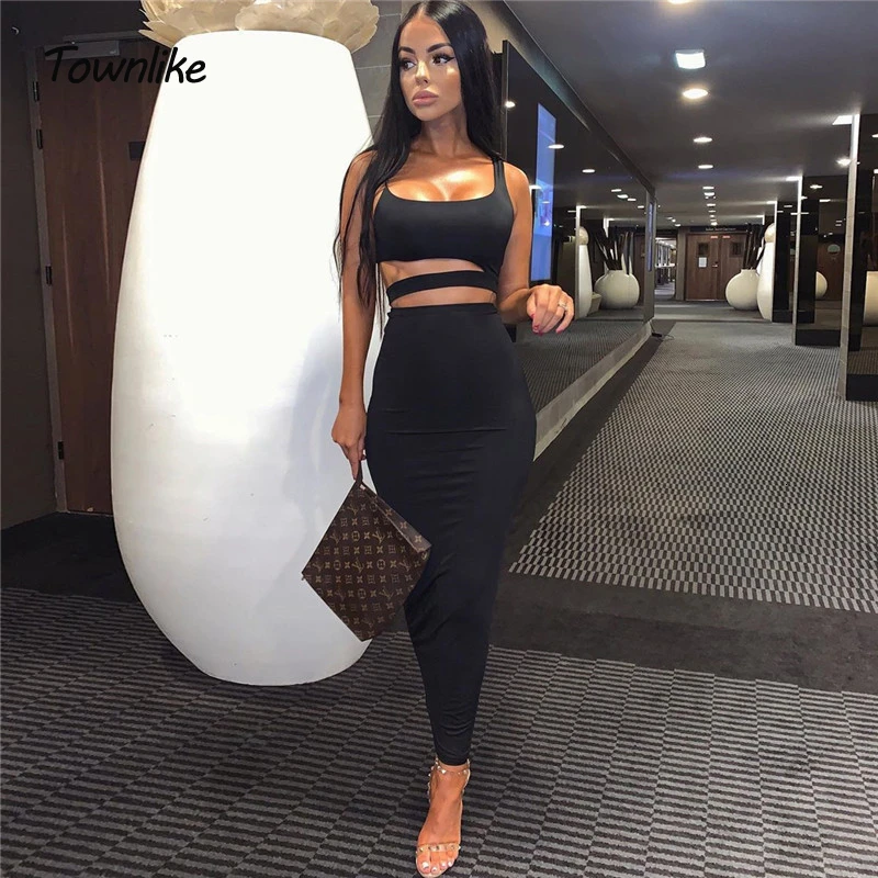 Townlike комплект из двух предметов с вырезами укороченный топ на бретельках и