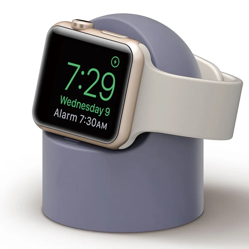 No Charging Wire Роскошное зарядное устройство Подставка держатель док-станция для Apple Watch 1 2 3 4 38 мм 42 мм силиконовый кронштейн зарядная Колыбель Подставка для часов Спорт - Цвет: No Charging Wire