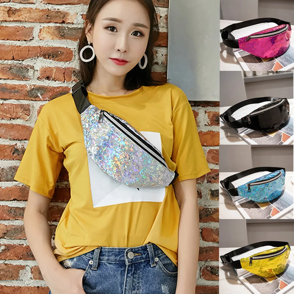 

Fanny Pack Neutral Outdoor Sport Laser Beach Bag Messenger Crossbody Belt Bag Chest Bag Marsupio Donna