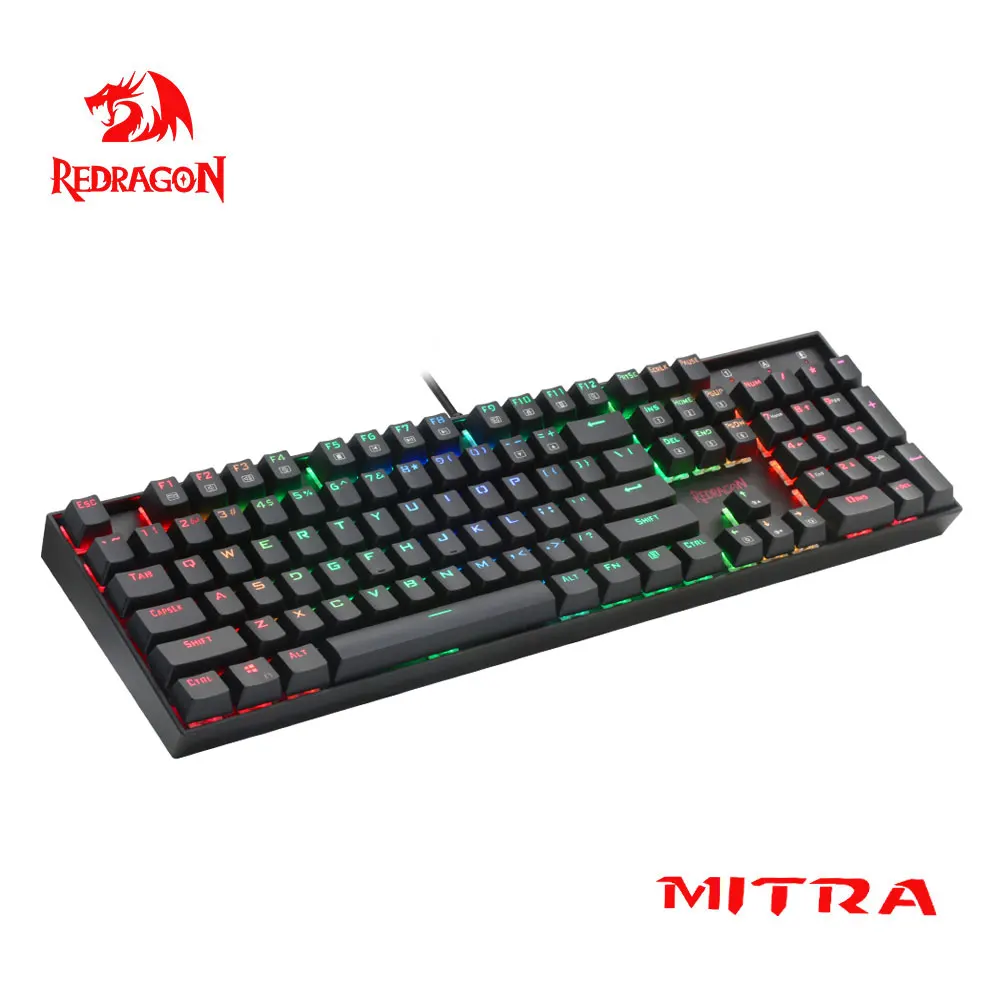 Механическая игровая клавиатура Redragon MITRA K551 RGB USB синий переключатель DIY 104 ключа с