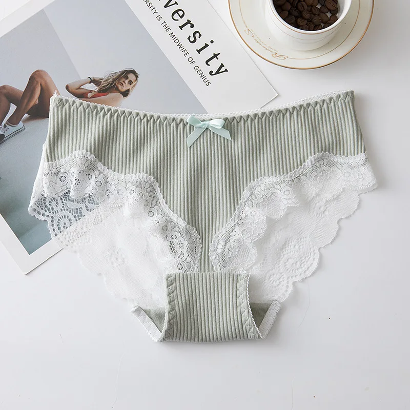 

Ladies Sweet and Cute Panties, Pure Cotton Threaded Lace Panties, Sexy Comfortable Panties, Bowknot Girls Panties
