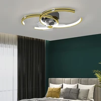 new arrival interior ceiling fans with lights remote control for bedroom living room gold frame modern led ceiling fans