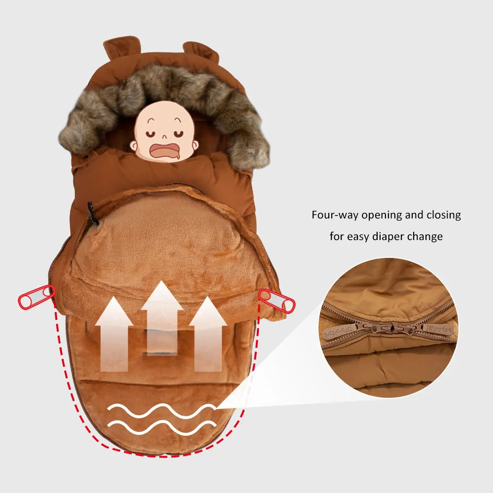 Детский спальный мешок для ног непродуваемый водонепроницаемый Зимний Спальный