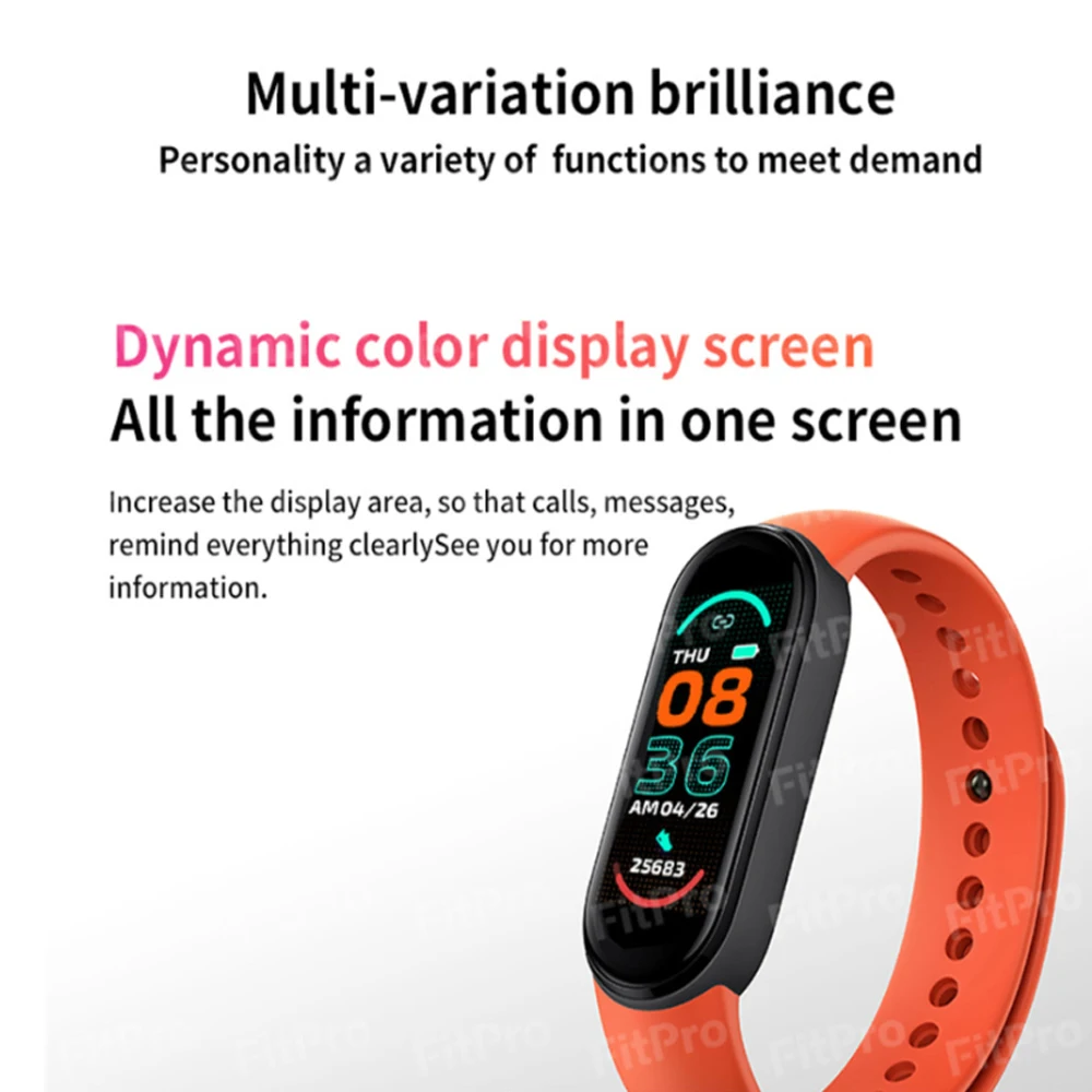 

2021 NEW M6 Smart Band Fitness Bracelet Tracker Heart Rate Blood Pressure Monitor Smart Watches Sport Waterproof For IOS Android