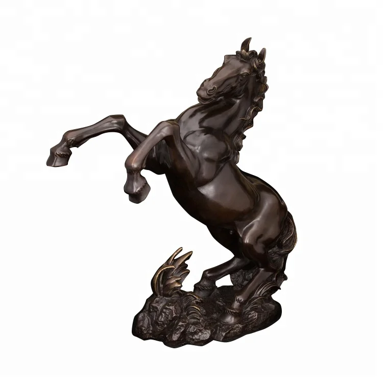 

ArtsHom DW-135 Chinese War Horse Bronze Statue Sculpture Animal Figurine Metal Modern Art for Study Room Office Desktop Decor