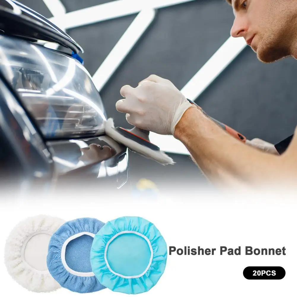 

Car Microfiber Polisher Bonnets 20PCS Car Polisher Pad Bonnet Polishing Pads Wax Wash Buffer Microfiber Polishing Cover Set