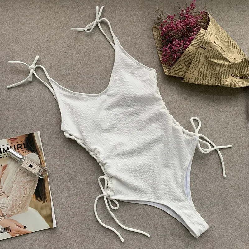 

solid one-piece bandage Bikini women Bikini Bathing Summer Swimsuit Push Up High waist plus size Sexy triangle beach bikini sexy