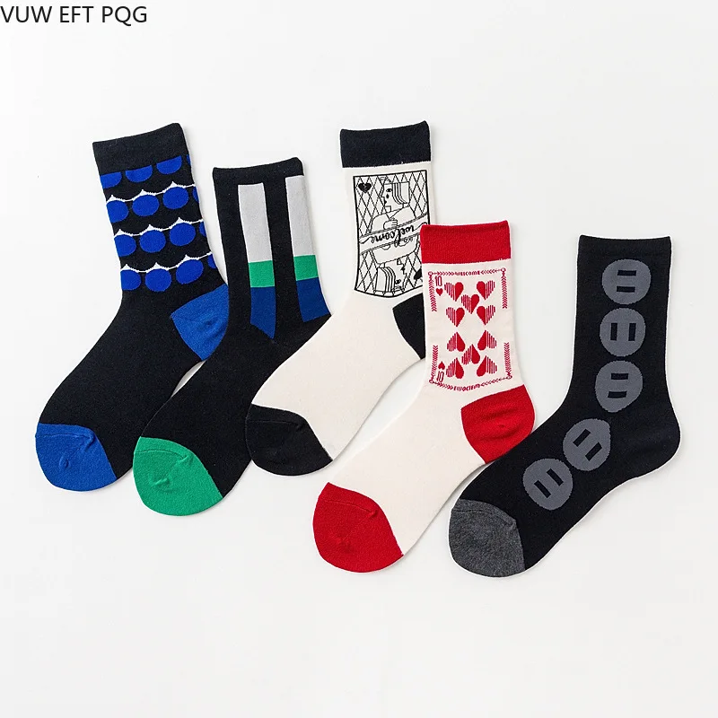 

Новые креативные носки контрастного цвета, носки Harajuku port wind tide, оригинальные игральные карты, забавные носки для мужчин и женщин