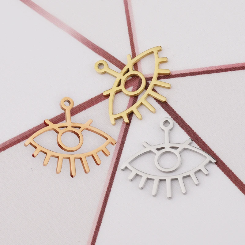 

Fnixtar 20Pcs Hollow Out Angel Eyes Charms Mirror Polish Stainless Steel Charms For DIY Making Necklace Earring Anklet Bracelets