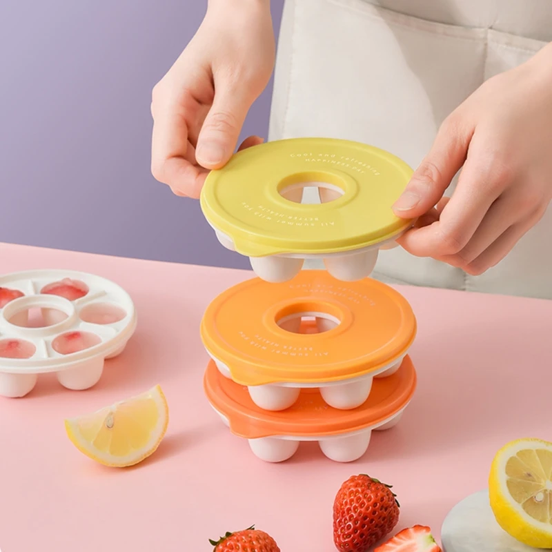 

3 Pcs/Set 6 Grids Round Ice Cube Tray,Silicone Ice Cube Molds for Freezer with Lid,Ice Ball Shapes Ice Maker for Whiskey,Reusabl