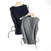 wool waistcoat womens knitting waistband loose solid color short waistcoat waistband 2020 new spring cashmere jacket