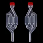 Воздушный клапан с двойным пузырем, S-образный, односторонний, с силиконовой втулкой, для брожения пива, вина