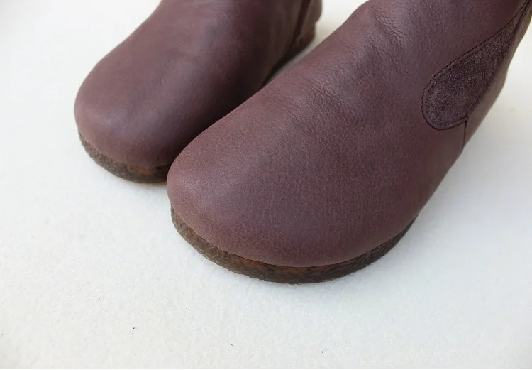 Careaymade/зимняя теплая женская обувь с высоким берцем из чистой шерсти в стиле ретро кожаные и меховые цельные ботинки на толстой плюшевой подошве