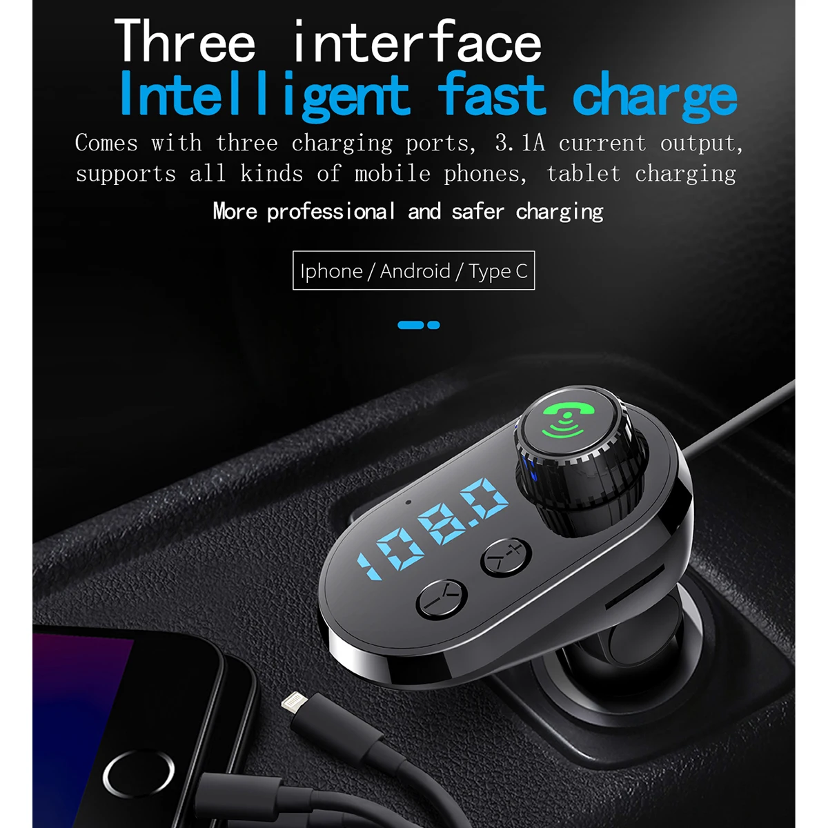 Универсальный 12 24 В черный | Оранжевый автомобильный fm передатчик Bluetooth MP3 плеер