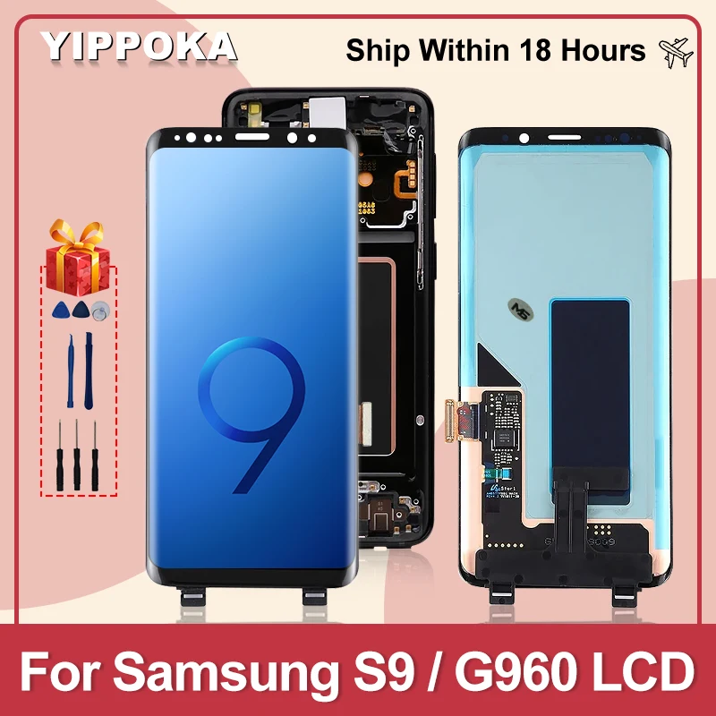 

ЖК-дисплей Super Amoled для Samsung Galaxy S9, G960F, сенсорный экран, дигитайзер для Samsung S9 Plus, ЖК-дисплей, G965F, запасные части