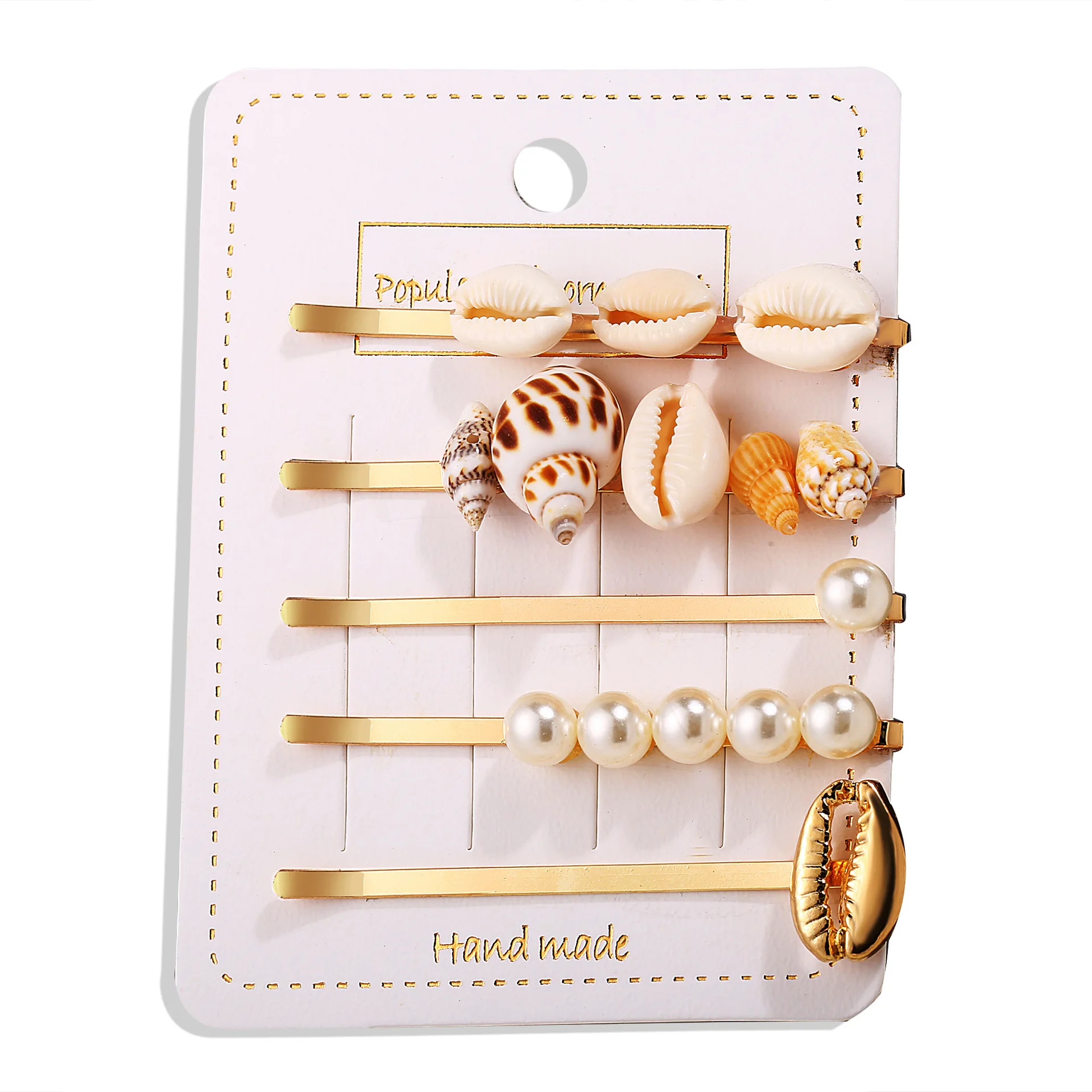 

Creative Retro Ocean Series Pearl Shell Barrettes Set