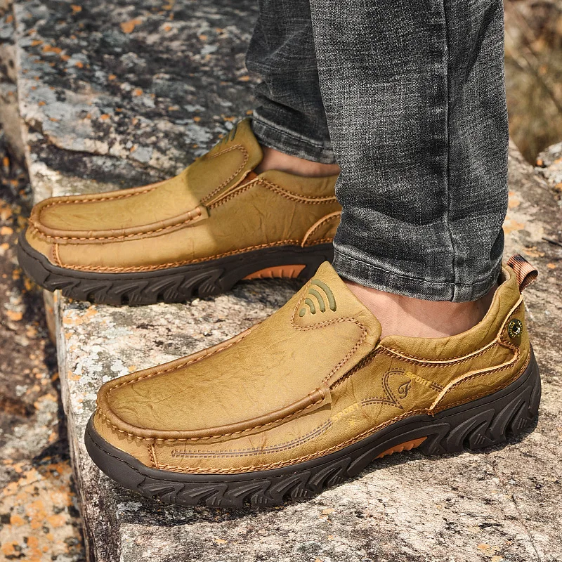 Удобная мужская повседневная обувь; кроссовки; уличные лоферы; Мужская обувь; Качественная кожаная обувь; мужские мокасины на плоской подошве