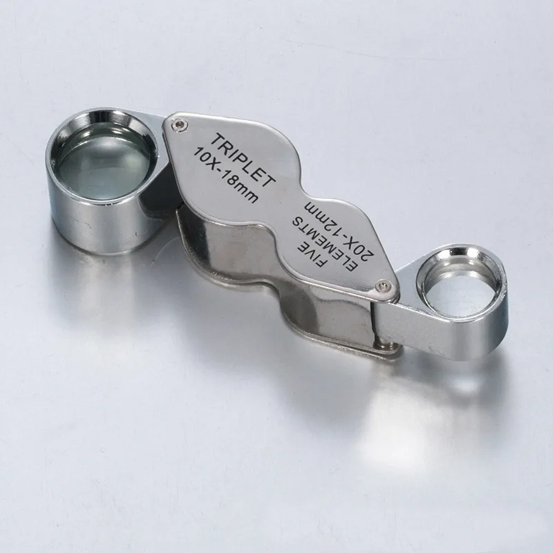 Двойное складное увеличительное зеркало с двумя линзами 10 раз 20 Оптическое