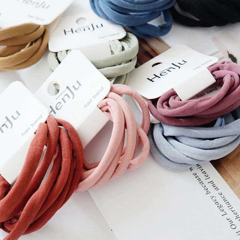 6 шт./компл. высокое эластичное кольцо для волос милые цветные базовые резинки