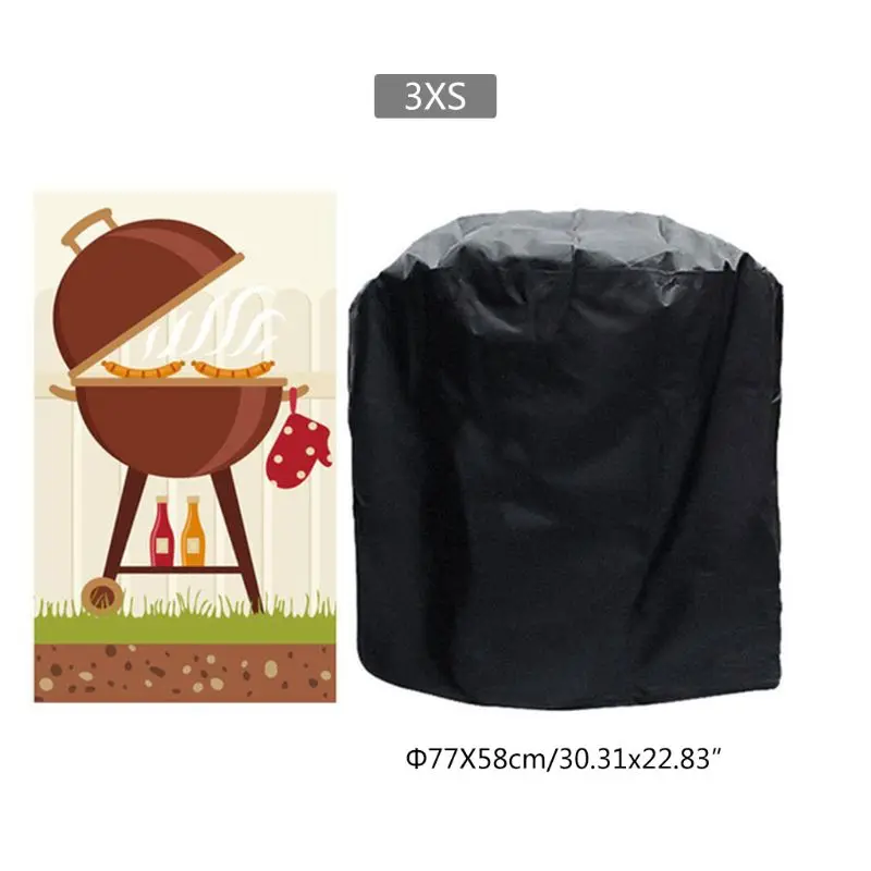 

BBQ Cover Outdoor Dust Waterproof Weber Heavy Duty Grill Cover Rain Protective Outdoor Barbecue Cover Round