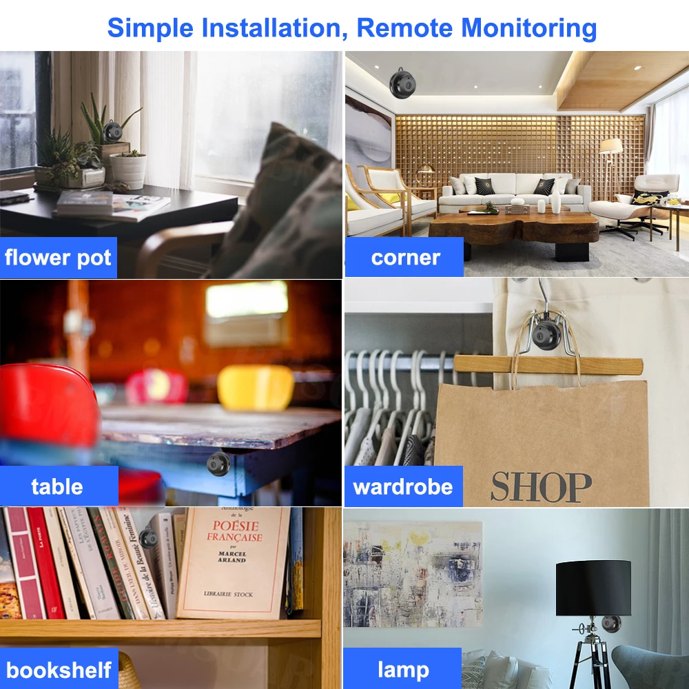 

Mini Wifi Camera Smart Auto IR-Cut Night Vision HD Video Motion Sensor Secret Micro Cam IP P2P Security Home Surveillance Webcam