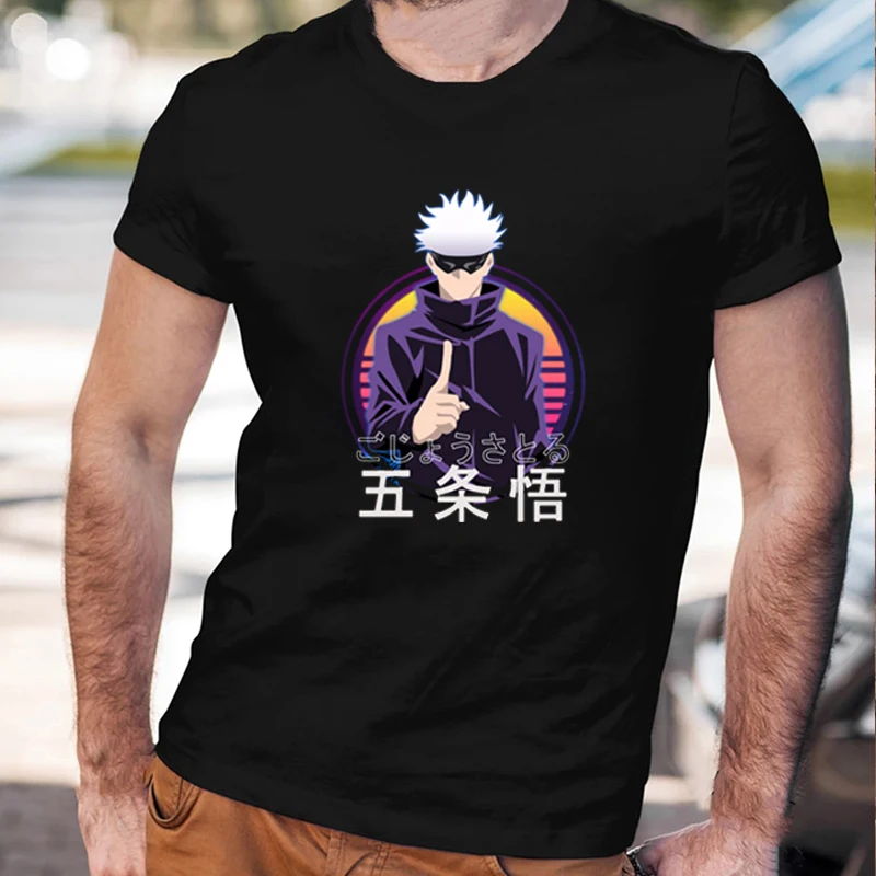 

Japan Anime Jujutsu Kaisen Cool Gojo Satoru Printed Mens T Shirt Summer Streetwear Cotton Tops Casual Tee Fashion Harajuku Tops