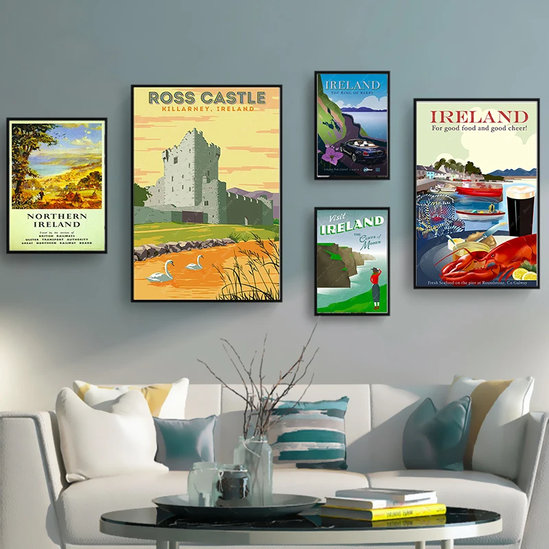 Ирландия килларни Росс замок Керри еда картины на холсте для путешествий