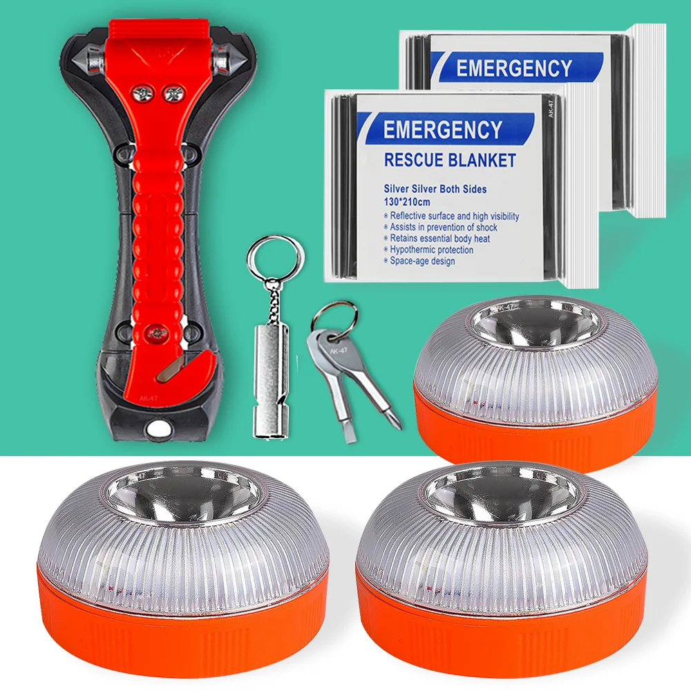 

Emergency light Kit With broken window hammer and cutting function Roadside Warning Car Safety Flare Set ​for Vehicles & Boat