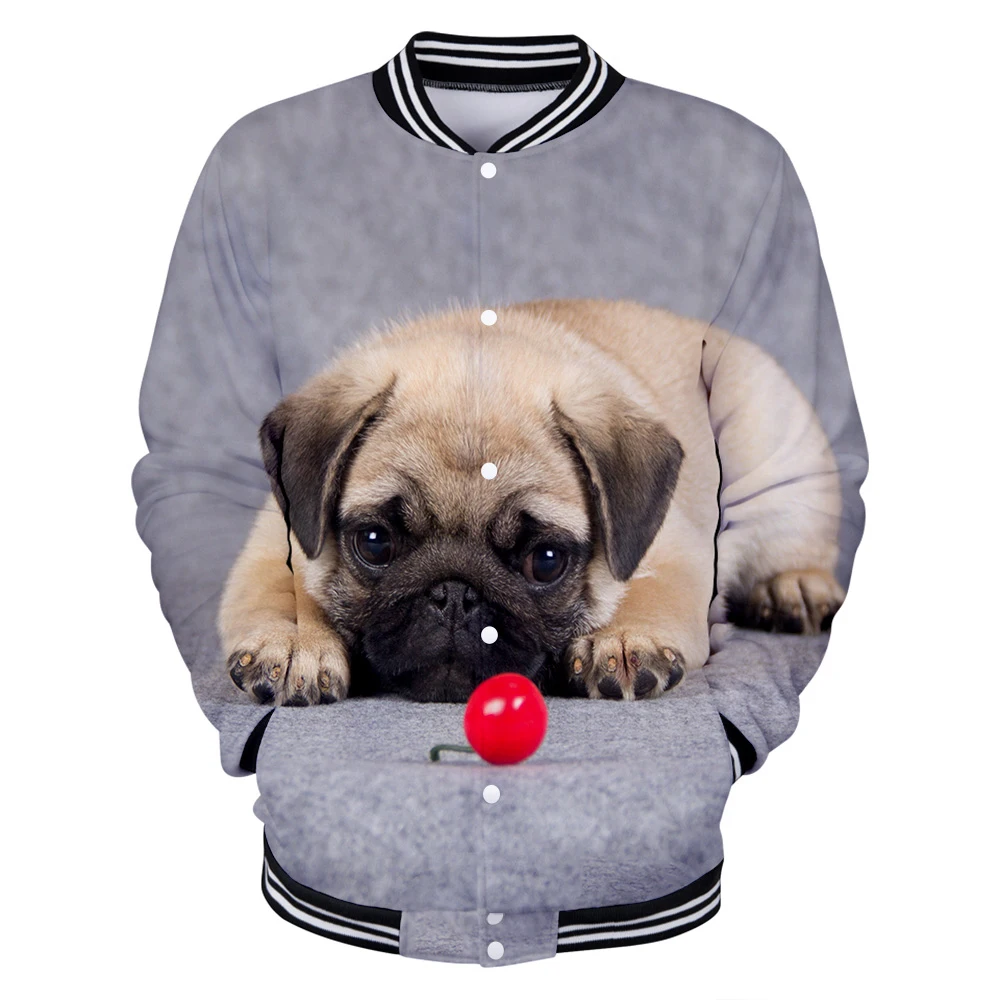 Милая Мопс новая одежда 3D Зимняя Мужская/Женская Хип хоп Повседневная модная