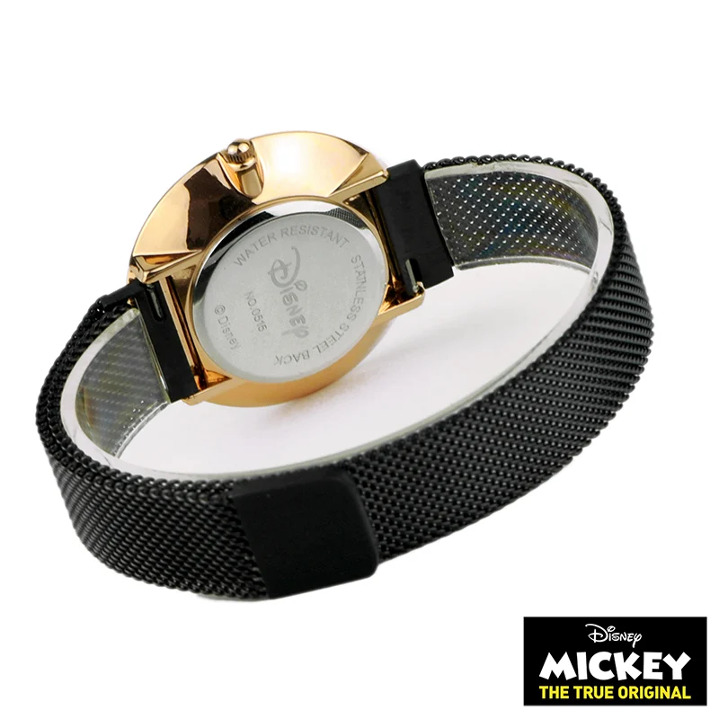 Disney official Original Mickey Mouse Women Watches Stainless Steel Ladies Rose Gold Quartz Clocks Waterproof 90 Years Of Magic | Наручные