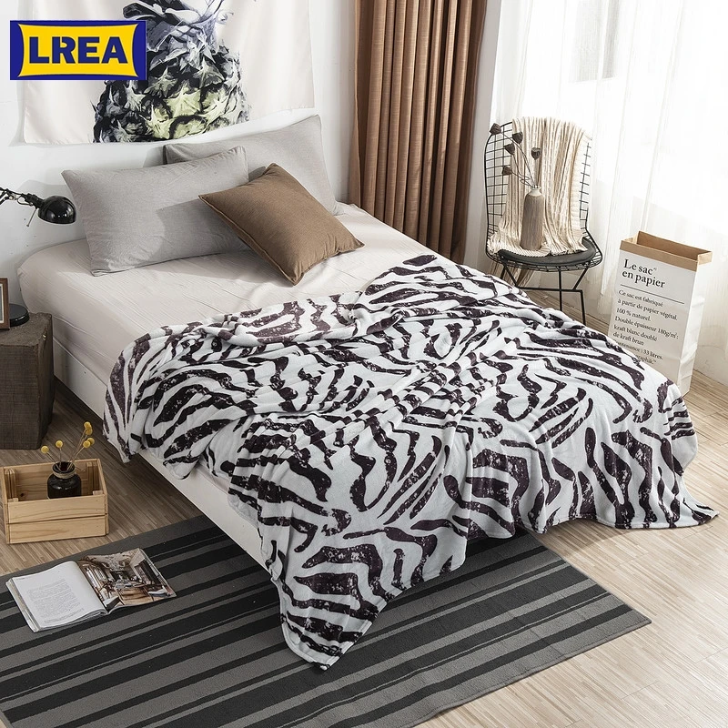 LREA 200x230 см супер удобная мягкая норка одеяло Зебра цветочное одеяло брошены на диван/кровать/путешествия дышащий