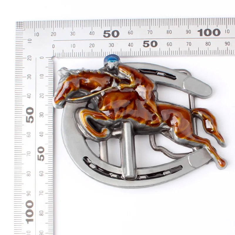 YongbaoDY Equestrian knight belt buckle colourful alloy flat buckle for 3.8-4cm k131