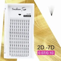 seashine 2d 3d 4d 5d 6d short stem false lashes premade russian volume fans faux mink premade eyelash extensions makeup cilios