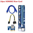 10 шт. VER008C Molex 6 pin PCI Express PCIE PCI-E Райзер-карта 008C 1X до 16X удлинитель 60 см USB3.0 кабель для майнинга биткоинов