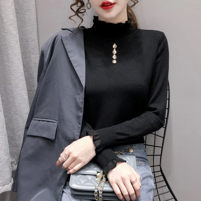 

BETHQUENOY Winter Sweater Elegant Frau Pullover Half Turtleneck Women Clothes Sweater Damski Pull Femme Hiver Vrouw Truien Dames
