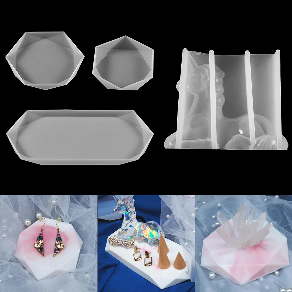 

Large 3D Unicorn Mold Rhombus Coasters Mould Tray Epoxy Resin Casting Mold for DIY Resin Art Supplies Decoration Base Tools