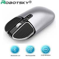 2 4g dual model wireless bluetooth 5 0 rechargeable silent mouse long standby multi button mouse for computer pc notebook