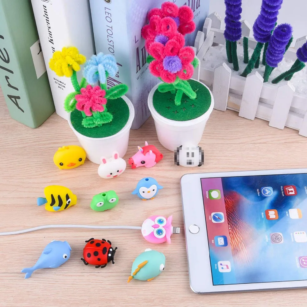 18 шт. защитный кабель для iPhone/ipad USB Lightning Кабель Милая Рыба единорог животные